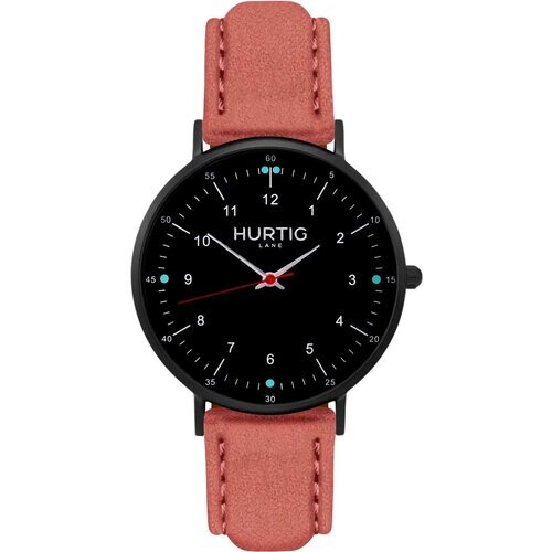 Hurtig Lane dames vegan Horloge Moderna Suède Zwart & Koraal Tweedehands