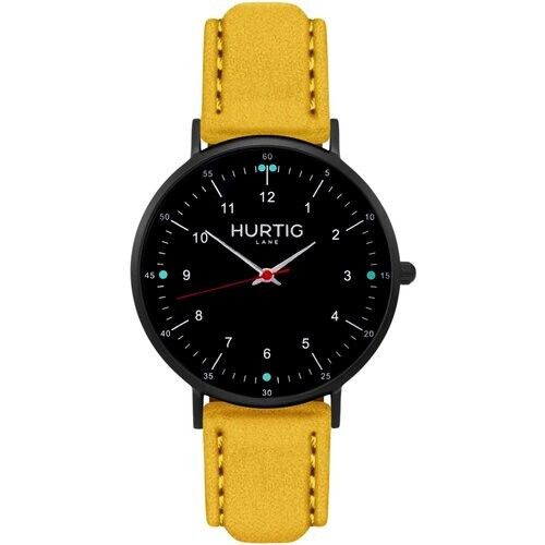 Hurtig Lane dames vegan Horloge Moderna Suède Zwart & Mosterdgeel Tweedehands