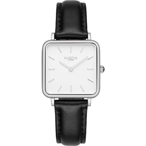 Hurtig Lane dames vegan Horloge Neliö Square Zilver Wit & Zwart Tweedehands