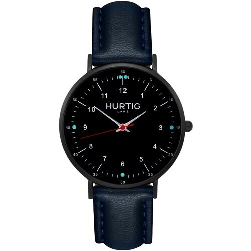 Hurtig Lane dames vegan Moderna Horloge All Black & Donkerblauw Tweedehands