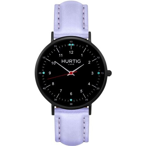 Hurtig Lane dames vegan Moderna Horloge All Black & Lila