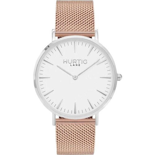 Hurtig Lane mannen vegan Horloge Lorelai Zilver Wit & Roségoud Heren Tweedehands