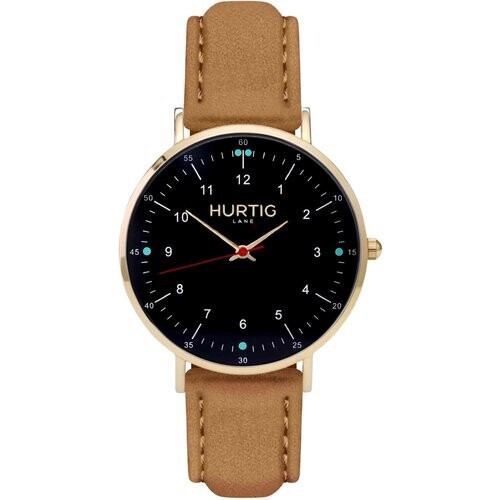 Hurtig Lane mannen vegan Horloge Moderno Goud Zwart & Camel Tweedehands