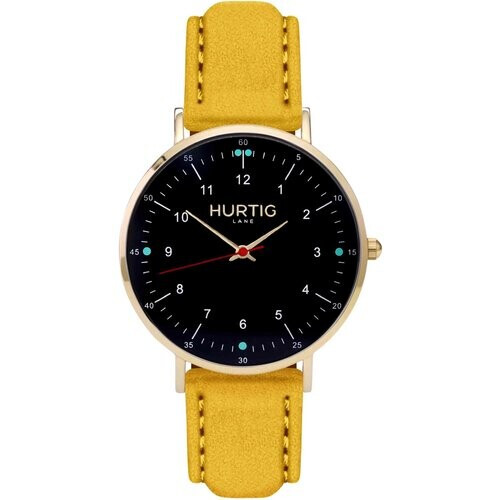 Hurtig Lane mannen vegan Horloge Moderno Goud Zwart & Mosterd Tweedehands