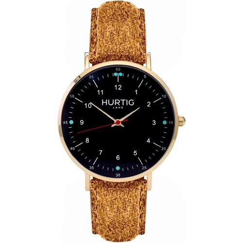 Hurtig Lane mannen vegan Horloge Moderno Tweed Goud Zwart & Camel Tweedehands