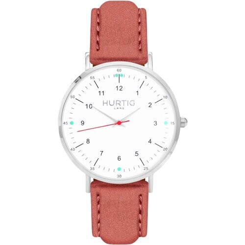 Hurtig Lane mannen vegan Horloge Moderno Zilver Wit & Koraal Tweedehands