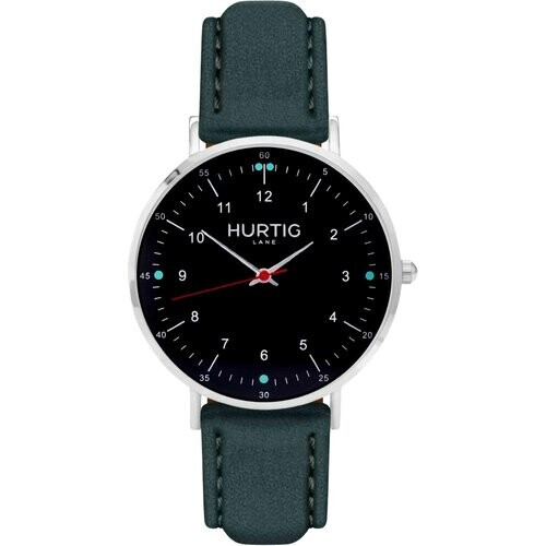 Hurtig Lane mannen vegan Horloge Moderno Zilver Zwart & Bosgroen Tweedehands
