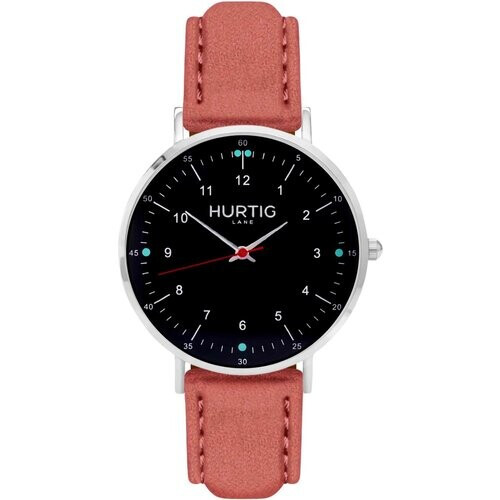 Hurtig Lane mannen vegan Horloge Moderno Zilver Zwart & Koraal Tweedehands