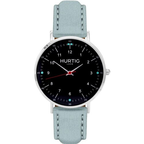 Hurtig Lane mannen vegan Horloge Moderno Zilver Zwart & Lichtblauw Tweedehands
