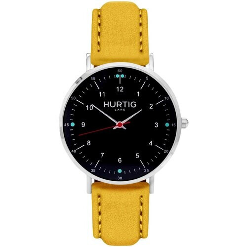 Hurtig Lane mannen vegan Horloge Moderno Zilver Zwart & Mosterd Tweedehands