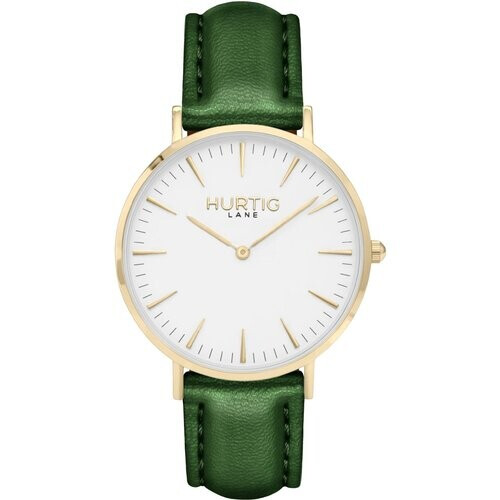 Hurtig Lane mannen vegan Horloge Mykonos Cactusleer Goud, Wit En Groen Tweedehands