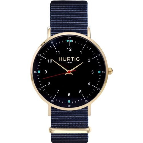 Hurtig Lane mannen vegan Moderna Nato Horloge Goud, Zwart & Oceaanblauw Tweedehands