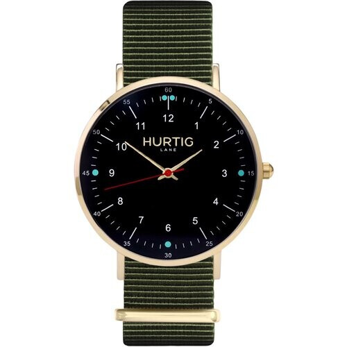 Hurtig Lane mannen vegan Moderna Nato Horloge Goud, Zwart & Olijfgroen Tweedehands