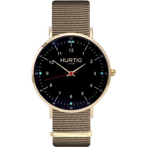 Hurtig Lane mannen vegan Moderna Nato Horloge Goud, Zwart & Zand Tweedehands