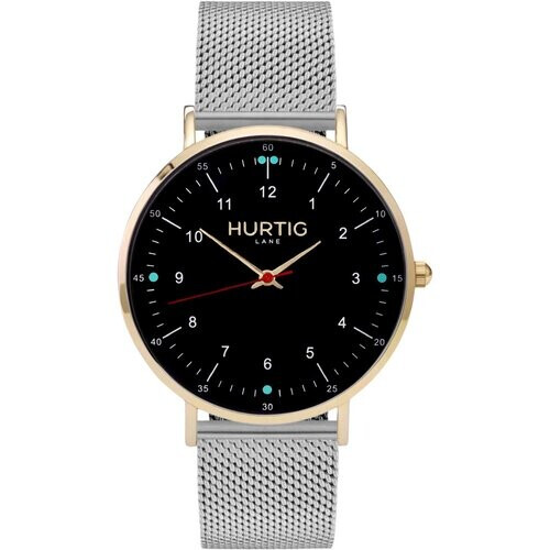 Hurtig Lane mannen vegan Moderna Stalen Horloge Goud, Zwart & Zilver Tweedehands