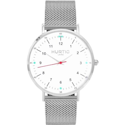 Hurtig Lane mannen vegan Moderna Stalen Horloge Zilver, Wit & Zilver Tweedehands