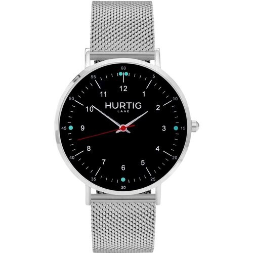 Hurtig Lane mannen vegan Moderna Stalen Horloge Zilver, Zwart & Zilver Tweedehands