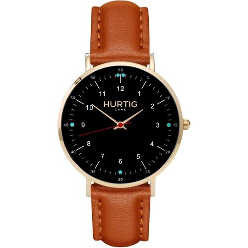 Hurtig Lane mannen vegan Moderno Horloge Goud, Zwart & Cognac Tweedehands