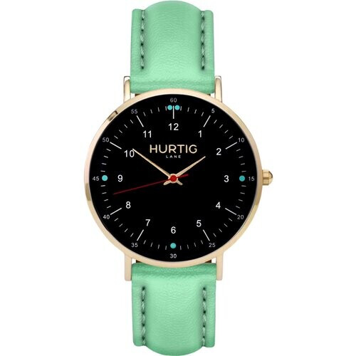Hurtig Lane mannen vegan Moderno Horloge Goud, Zwart & Mint Tweedehands