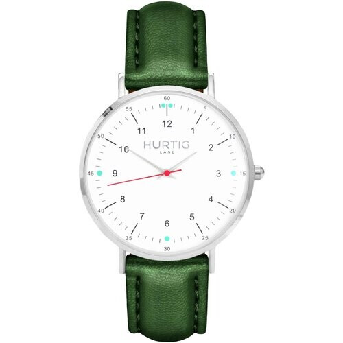 Hurtig Lane mannen vegan Moderno Horloge Zilver, Wit & Groen Tweedehands