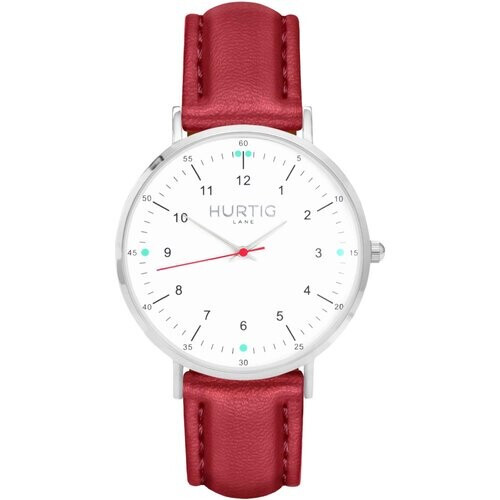 Hurtig Lane mannen vegan Moderno Horloge Zilver, Wit & Rood Tweedehands