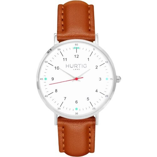 Hurtig Lane mannen vegan Moderno Horloge Zilver, Wit & Tan Tweedehands