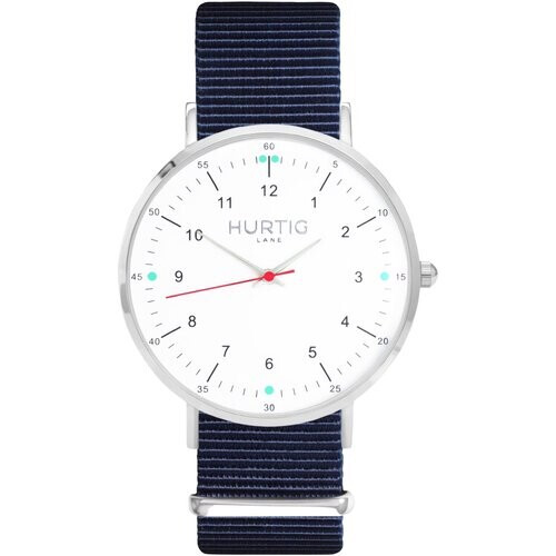Hurtig Lane mannen vegan Moderno Montezuma Horloge Zilver, Wit & Oceaanblauw