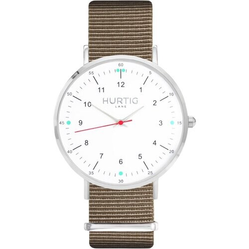 Hurtig Lane mannen vegan Moderno Montezuma Horloge Zilver, Wit & Zand