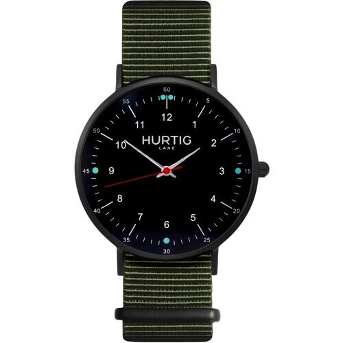 Hurtig Lane mannen vegan Moderno Montezuma Horloge Zwart, Zwart & Olijf Tweedehands