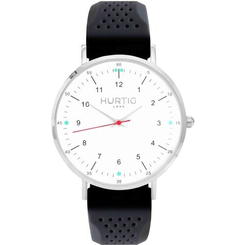 Hurtig Lane mannen vegan Moderno Rubber Horloge Zilver, Wit & Donkergrijs Tweedehands