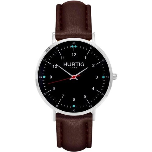 Hurtig Lane mannen vegan Moderno Vegan Leren Horloge Zilver, Zwart & Kastanje Tweedehands