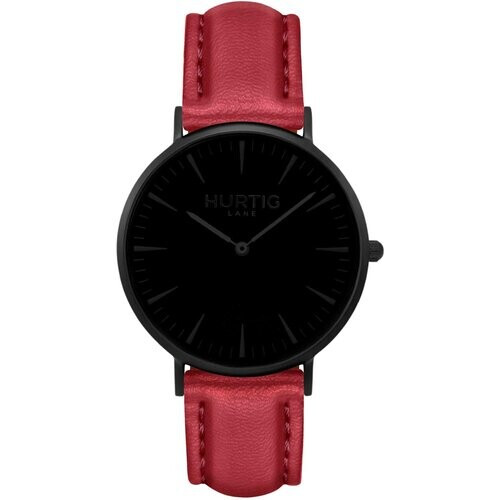 Hurtig Lane mannen vegan Mykonos Horloge All Black & Kersen Tweedehands