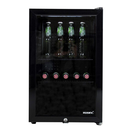 Husky KK70-BK-NL-HU - Drankenkoeler - 71 Liter - Met Glazen Deur - Zwart