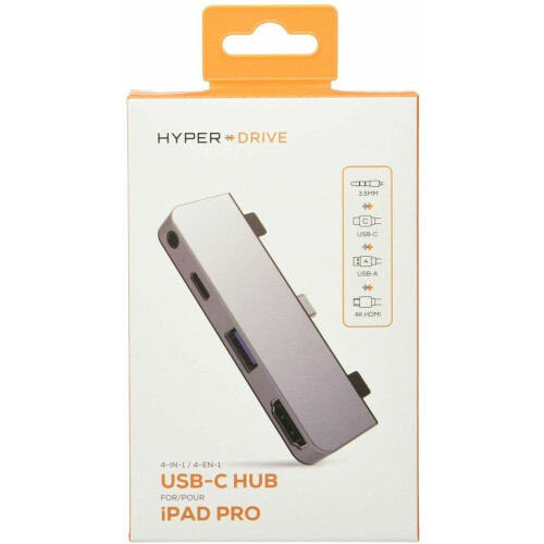Hyper HyperDrive - 4-in-1 USB-C Hub - HDMI USB-C USB 3.1 audio jack - Grijs