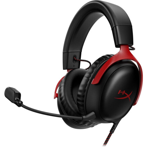 HyperX Cloud III - Gamingheadset - 53mm drivers met DTS Spatial Audio - Zwart/Rood Tweedehands