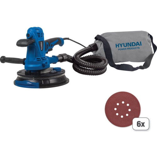 Hyundai 1280W - Wandschuurmachine - LED verlichting - 30L stofzak Tweedehands