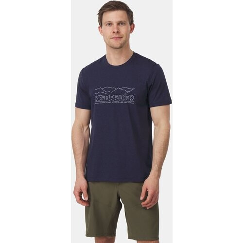 icebreaker Central Classic Icebreaker Story T-shirt Donkerblauw Tweedehands