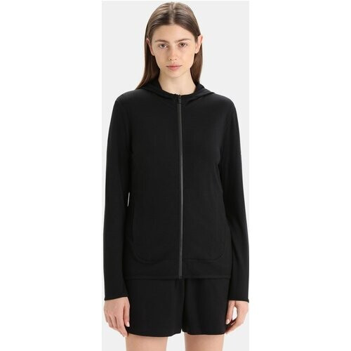 icebreaker Granary Zip Hoodie Vest Dames Zwart Tweedehands