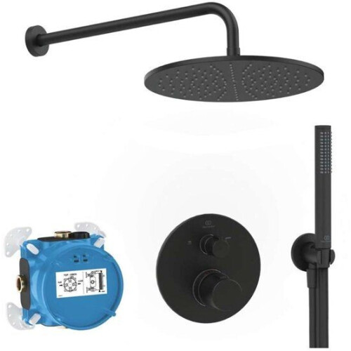 Ideal Standard CeraTherm - Douche set - Inbouwthermostaat - Diameter 30 cm - Mat zwart A7573XG