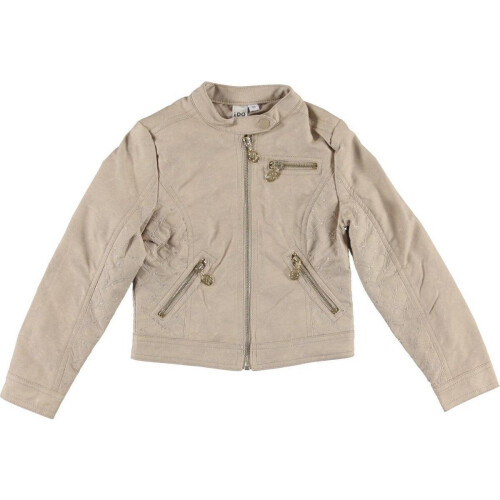 IDO Meisjes Jack - Jas - Imitatie leer - Beige (110)