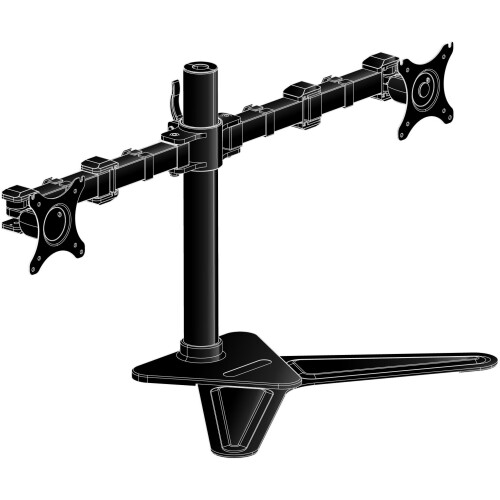 Iiyama DS1002D-B1 - Dual Desktop Stand - 2x Schermen - Verstelbare hoogte - Zwart Tweedehands
