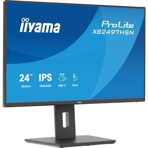 iiyama ProLite XB2497HSN-B1 - 24 inch - Full HD - IPS - USB-Hub (4x) - verstelbaar - USB-C Dock Tweedehands