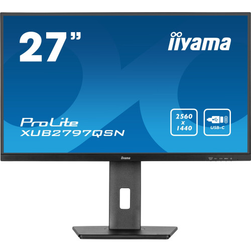Iiyama ProLite XUB2797QSN-B2 - 27"WQHD IPS Monitor - USB-C Dock - Zwart