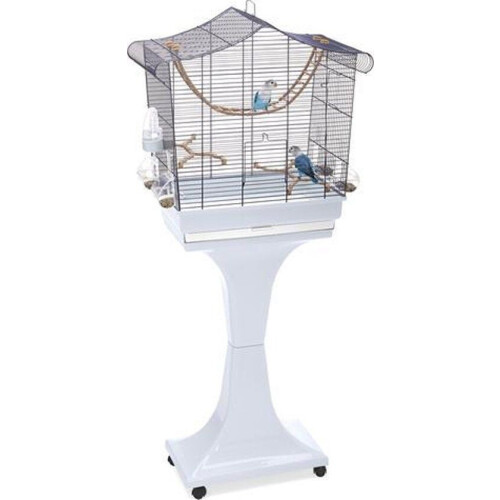 Imac Vogelkooi Sofia - Vogelkooi - Hoge onderbak schuiflade - Lichtgrijs 62,5x33x61 cm