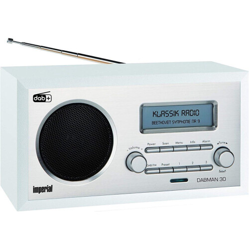 Imperial DABMAN 30 - DAB+ en FM Radio - LCD scherm 6,98 cm - Zilver/Wit