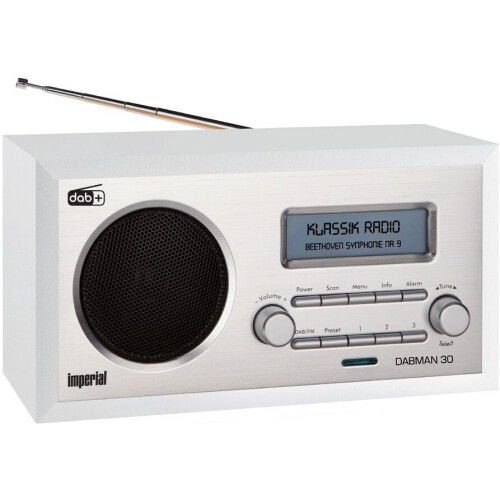 Imperial Dabman 30 - DAB+ FM Radio - Retro Design - Zilver/Wit Tweedehands