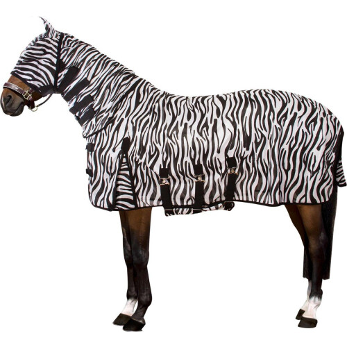 Imperial Riding - Vliegen- UV deken - Met masker en buikflap - Zebra 155 cm Tweedehands