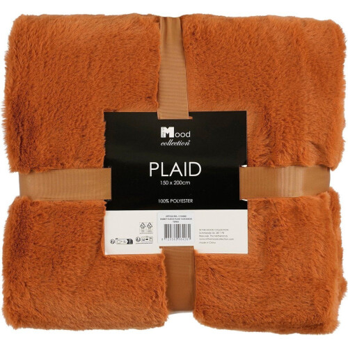 In The Mood Collection Bronte Fleece Deken - 200 x 150 cm - Ultiem comfort - Oranje Tweedehands