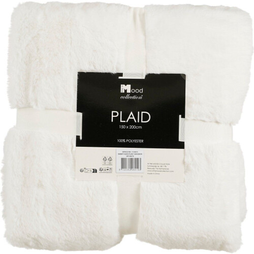 In The Mood Collection Bronte Fleece Deken - L200 x B150 cm - Wit Tweedehands