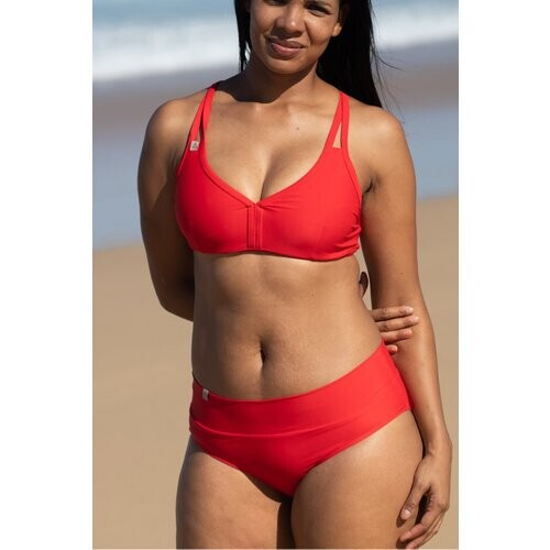 Inaska dames vegan Bikini Broekje Soft Waist Flow Rood Tweedehands